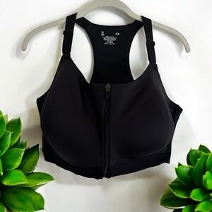 Xersion Medium Support Black 3X Sports Bra Racerback Front‎ Closure Full Figure